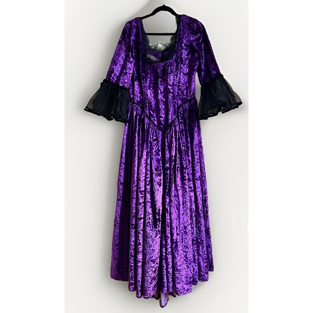 Jeannie Nitro Vintage Purple Velvet Gown Witchy Dress Size Large